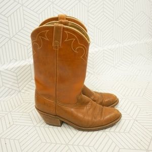 Mens Vintage Dingo Light Brown Leather Cowboy boot